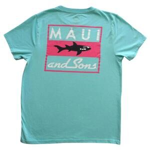 Maui and Sons Vintage Graphic Tee - Aqua Blue